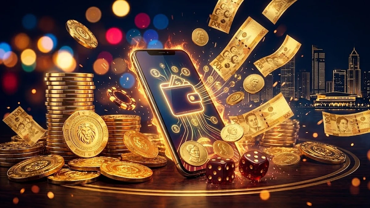 PINOY365 withdrawal to GCash and Maya — phone with peso coins